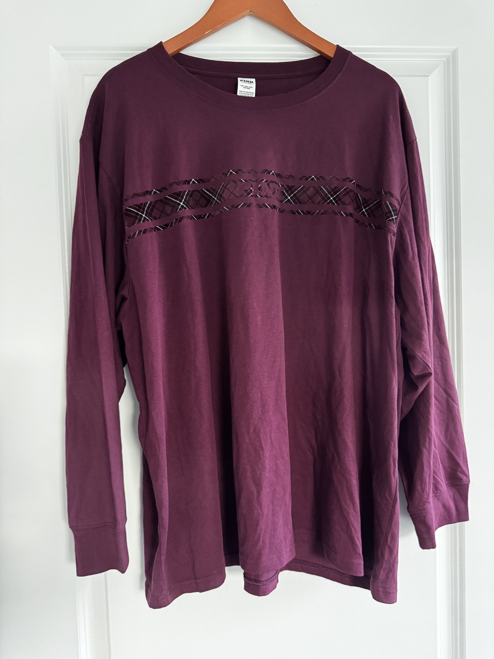 New V.S. PINK Purple Banded Long Sleeve Shirt